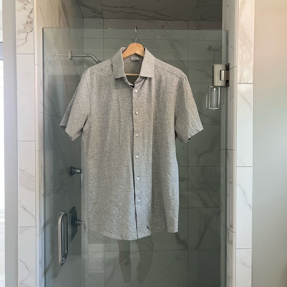 Men's Grey Short Sleeve Shirt